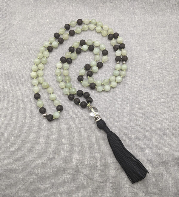 Serpentine and Sandalwood Mala