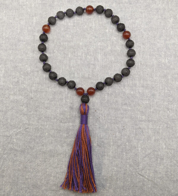 Black Sandalwood Carnelian Pocket Mala