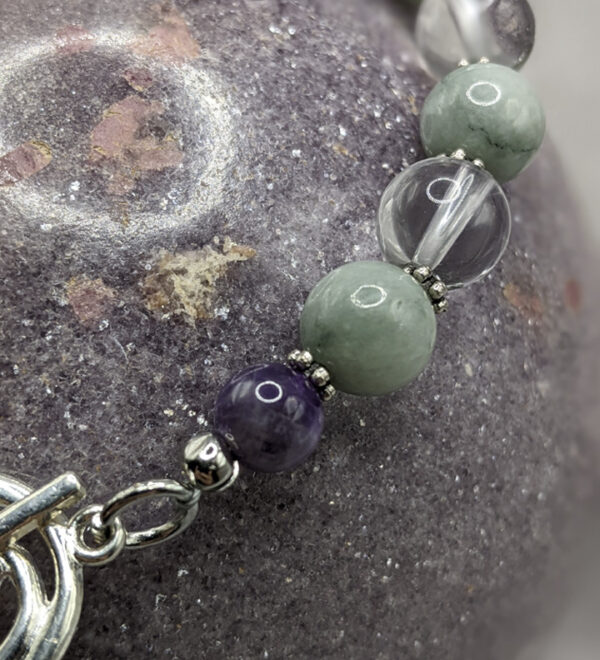 Burma Jade Clear Quartz Bracelet - Image 2