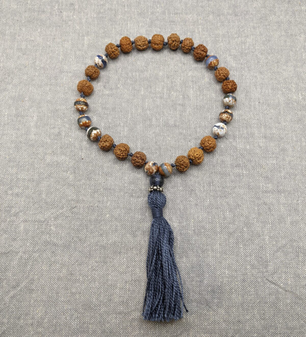 Rudraksha Sodalite Agate Pocket Mala