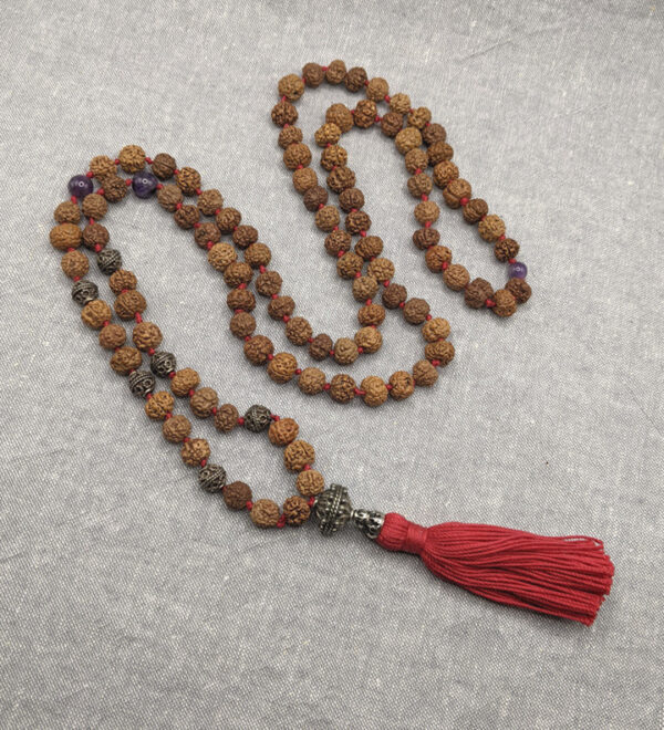 Rudraksha Red Tassel Mala