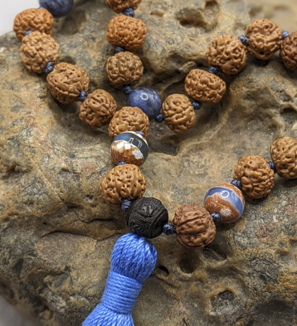 Rudraksha Sodalite Agate Pocket Mala - Image 2