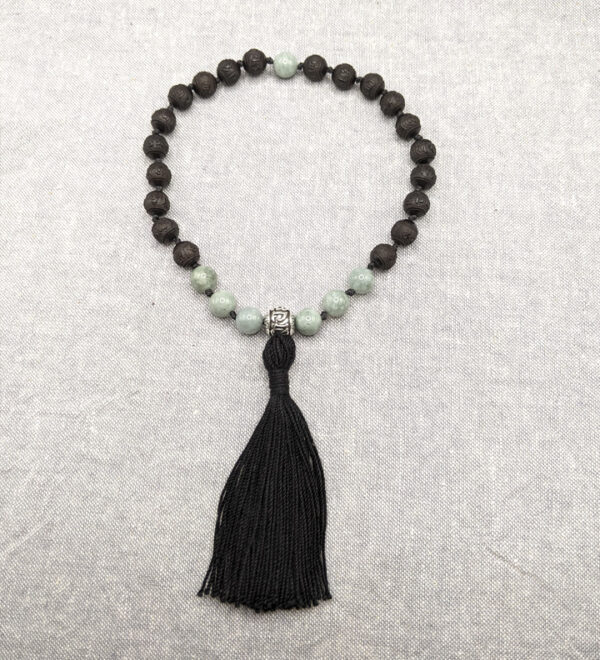 Black Sandalwood Burma Jade Pocket Mala