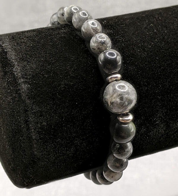 Larvikite and Obsidian Bracelet