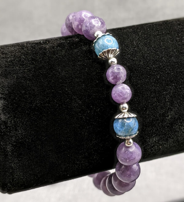 Lepidolite and Blue Apatite Bracelet