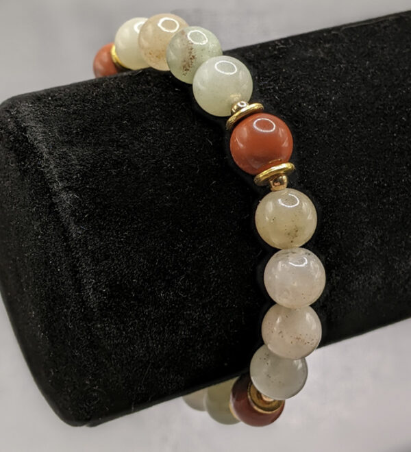 QinghaiJade with Red Jasper Bracelet