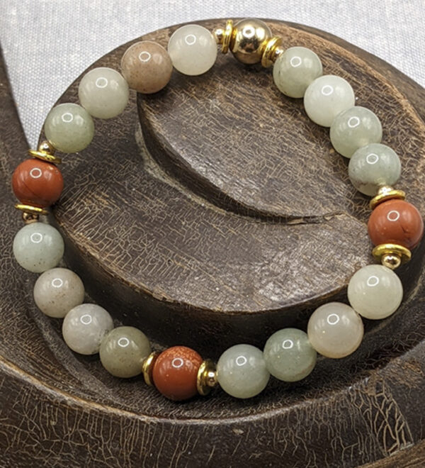 QinghaiJade with Red Jasper Bracelet - Image 2