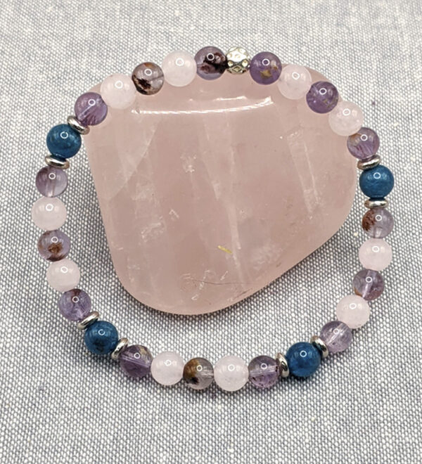 Super 7 Rose Quartz and Apatite Bracelet - Image 2