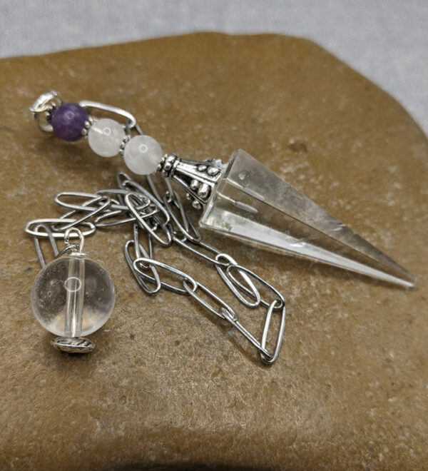 Clear Quartz Moonstone Pendulum - Image 2