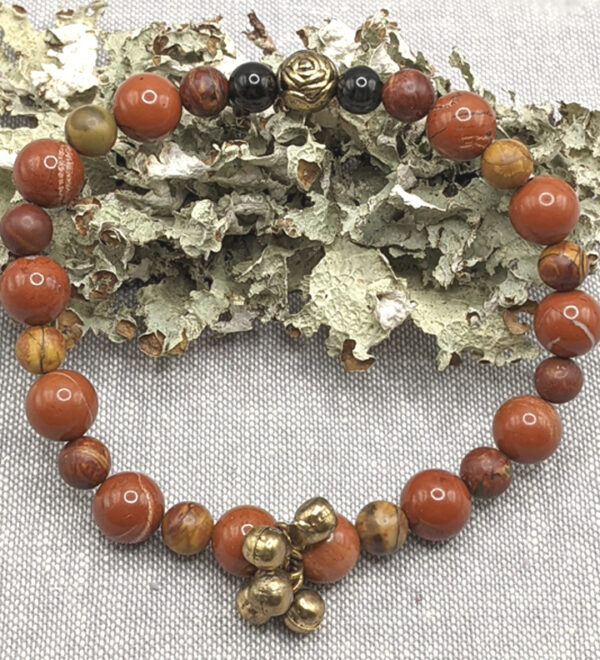 Red Jasper & Obsidian Bracelet - Image 2