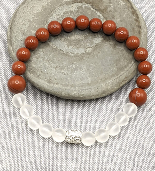 Red Jasper and Clear Quartz Bracelet - Image 2